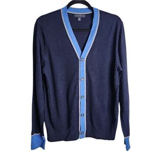 Banana Republic cardigan navy preppy academia old money grandpa sweater M